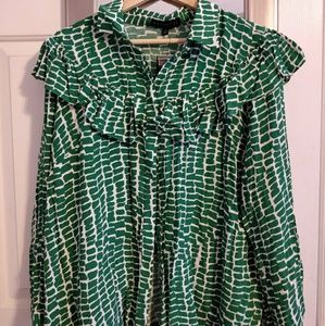 Eloquii Blouse with green snake print, Size 18